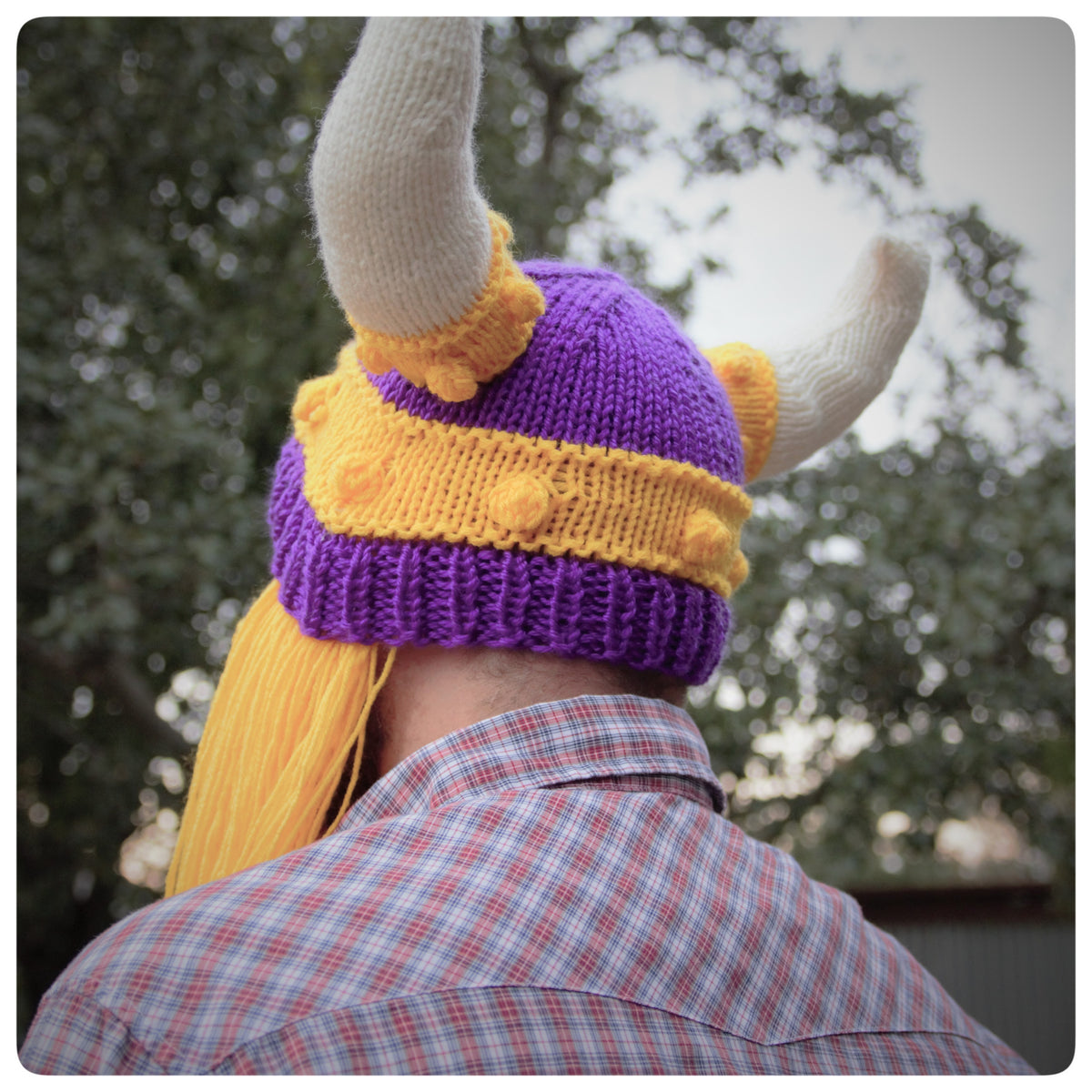 Viking Hat with Removable Beard Knitted Novelty Hat