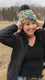 Load image into Gallery viewer, Double Rainbow Swirl Beanie
