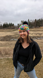 Load image into Gallery viewer, Double Rainbow Swirl Beanie
