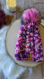 Load image into Gallery viewer, Purple Multi Braid Beanie
