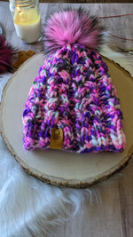 Load image into Gallery viewer, Purple Multi Braid Beanie
