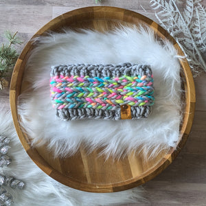 Silver and Light Rainbow Braided Headband