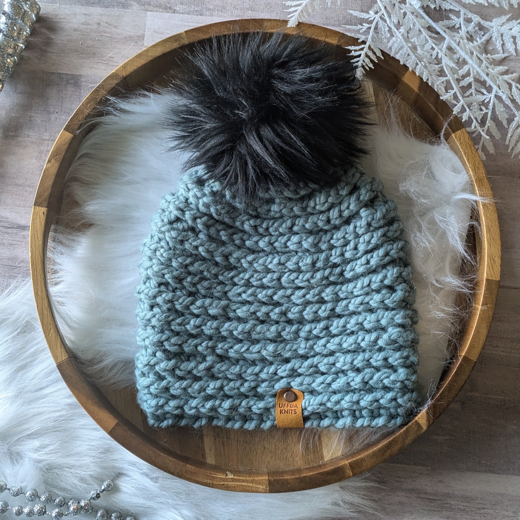 Light Blue Crochet Beanie