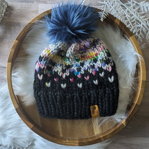 Black and Rainbow Primaveral Beanie