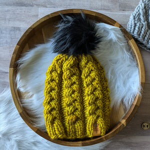 Golden Braided Beanie