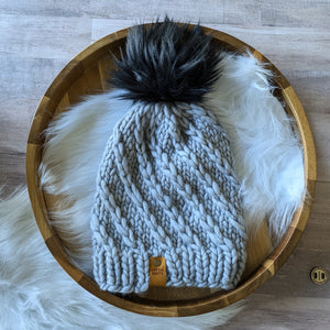 Silver Twisted Beanie