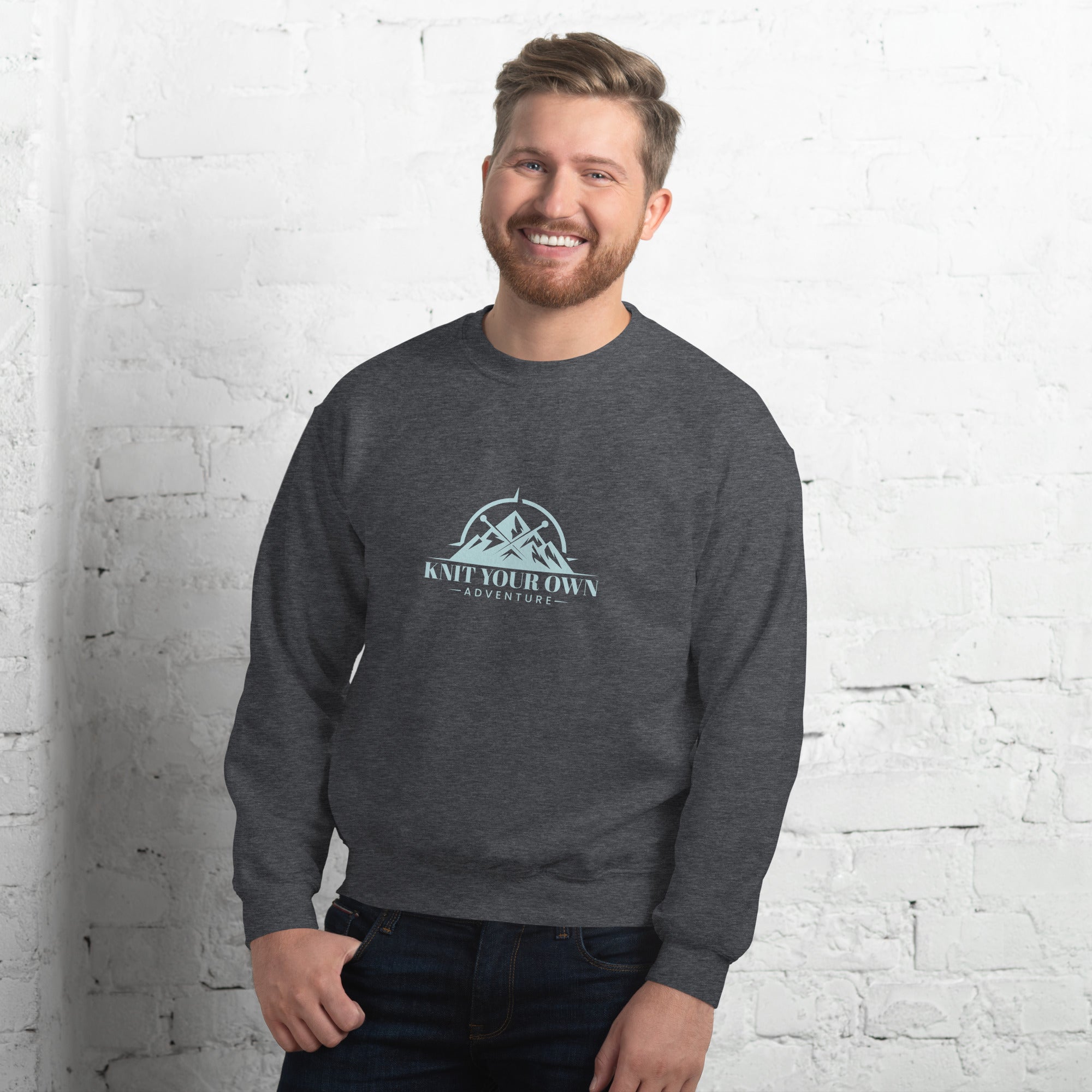 Knit Your Own Adventure Sweatshirt (Blue Logo)